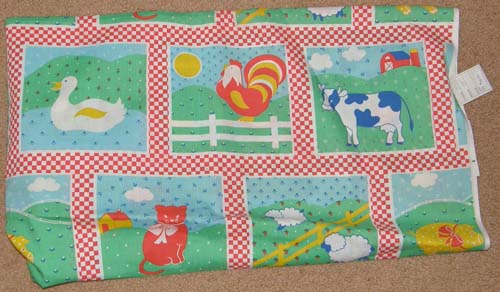 Farm Animal Print Fabric Cotton/Poly Dress Material Cow Sheep Chicken Pig Duck Cat Print Material Remnant Baby Quilt