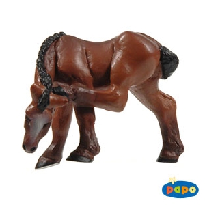 Papo Arabian Foal Bay Scratching Foal Horse Figurine #51055