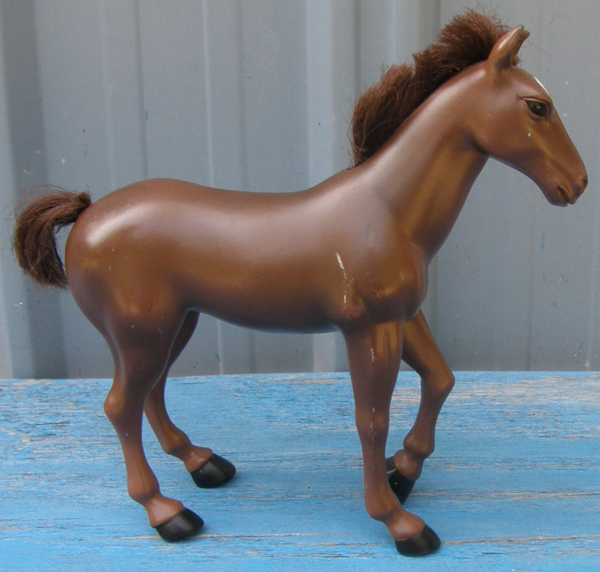 Heavy Rubber Horse Model Toy Julip? Isis? Model Horse Foal Figurine Brown Hair Mane Tail