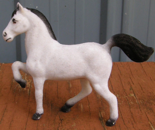 Flocked Horse Plastic Toy Horse White