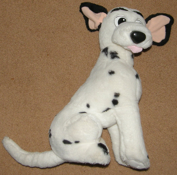 Mattel 1991 Disney Plush 101 Dalmatians Pongo Stuffed Animal Dalmatian Dog Seated Dog