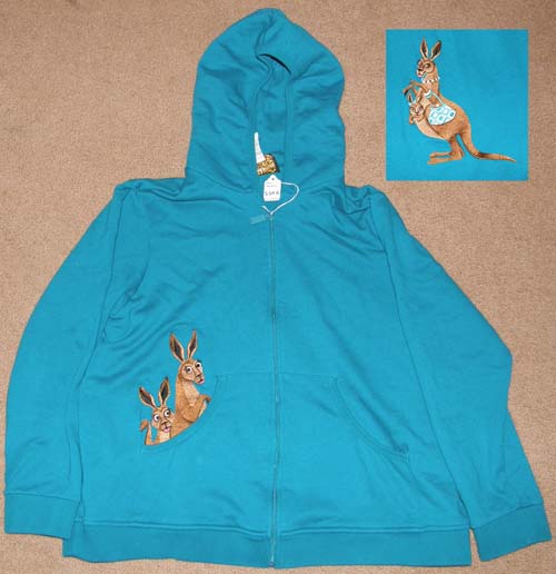 Bob Mackie Wearable Art Hoodie Hooded Sweatshirt Jacket Embroidered Kangaroo Ladies 1X