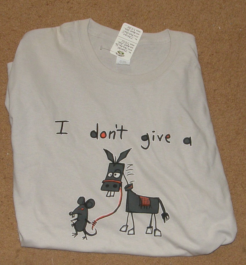 Gildan Adult Tee I Don't Give A Rats Ass Mule Donkey Horse T Shirt Adult 3XL Grey