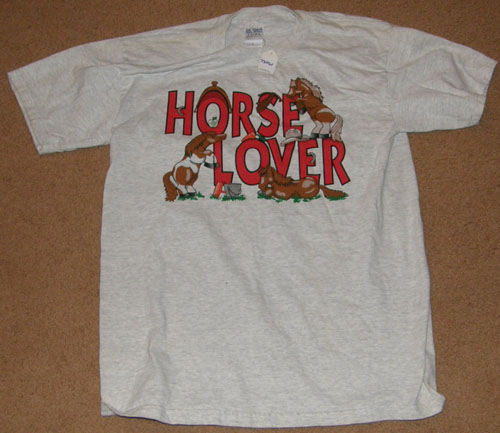 Horse Lover T-Shirt Horse Tee Shirt Ash Grey Adult M