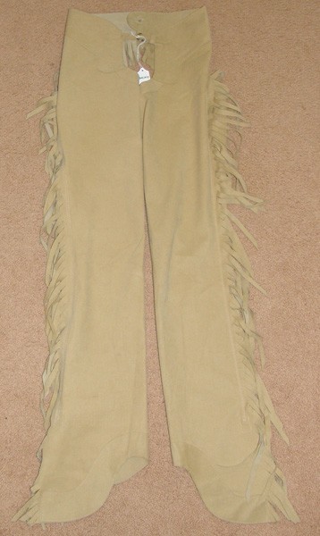 Ultra Suede Western Show Chaps with Fringe Equitation Chaps Western Chaps S/M Adult Sand