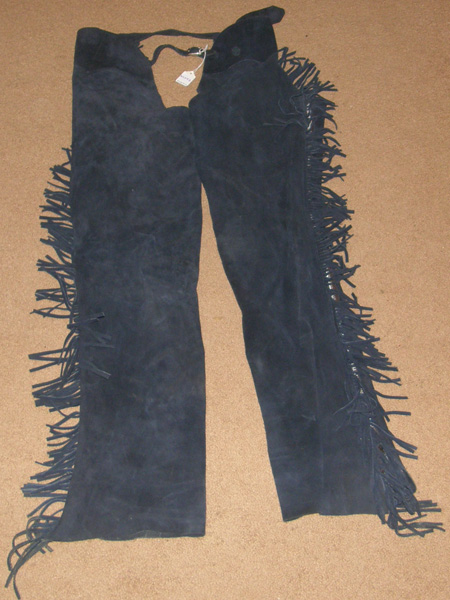 Western Show Chaps Equitation Chaps Western Chaps with Fringe Montana Silversmiths Silver Conchos Navy Blue M/L Adult