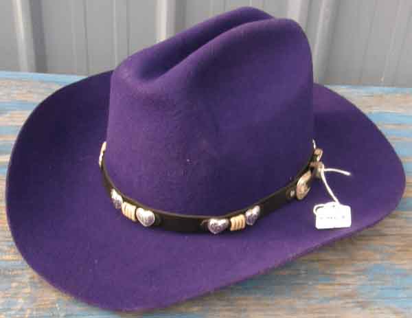 LHC Brands Rodeo Queen Felt Western Hat Cowboy Hat Cowgirl Hat 6 7/8 Purple
