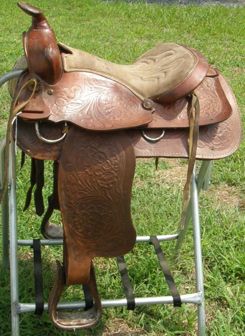 15" King Series Western Saddle Tooled Western Saddle Square Skirt