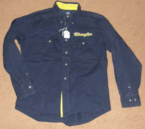Wrangler Western Shirt Wrangler Logo Rodeo Shirt Long Sleeve Button Down Shirt Boys L Navy Blue
