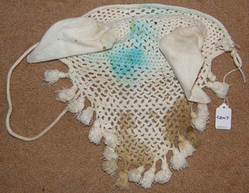 Crochet Ear Net Crochet Ear Bonnet  Fly Veil with Tassels White