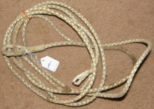 Vintage Round Braided Rawhide Riata Lariat 3/8” x 13 1/2' Reata Lasso Cowboy Rope