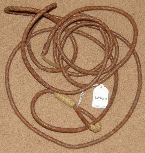 Vintage Round Braided Leather Show Riata Reata Lariat Show Saddle Trail Appointment Lt Brown
