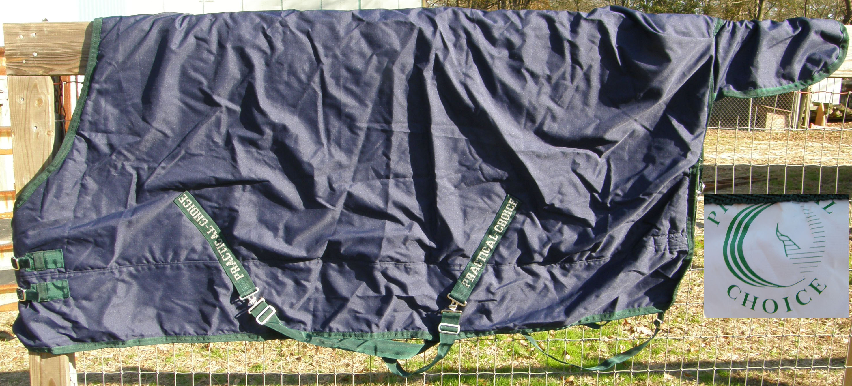82” OF Practical Choice Ripstop Waterproof Turnout Blanket Horse Winter Blanket Navy Blue