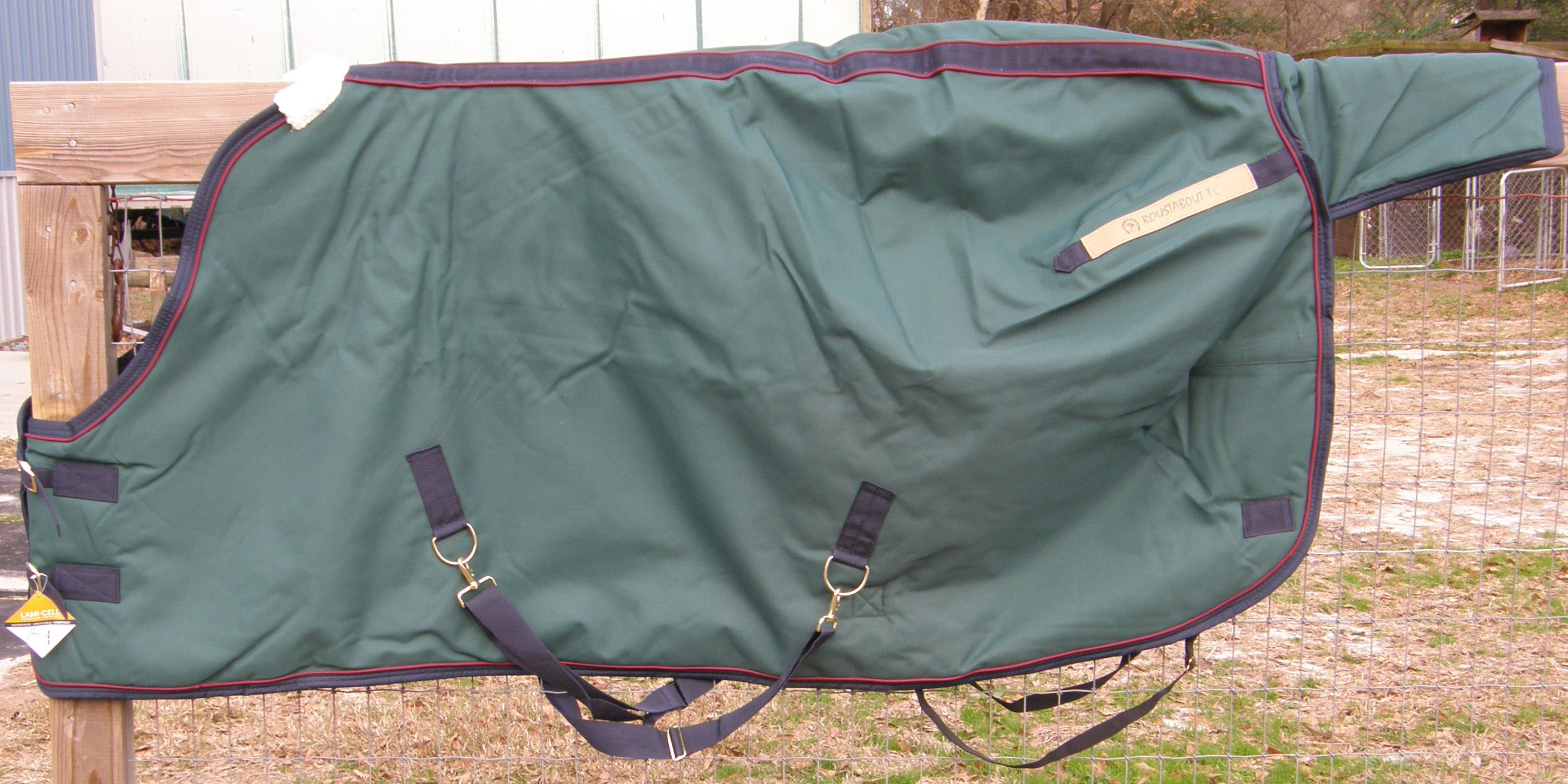 82” OF Custom Made Saddlery Roustabout 1200D Cutback Withers Waterproof Breathable Turnout Blanket Horse Winter Blanket Hunter Green