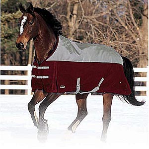 80” OF Rider's International NorthWind Heavy Turnout Blanket North Wind Horse Winter Blanket Charcoal/Burgundy
