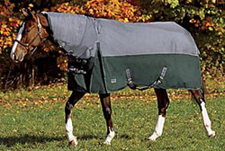 78” OF Rider's International NorthWind Combo Neck Turnout Blanket North Wind Horse Winter Blanket Charcoal/Hunter Green