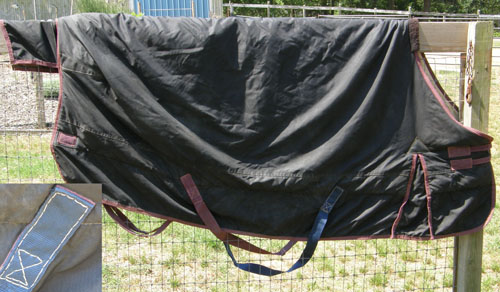 81” OF State Line Tack 840D Waterproof Breathable Turnout Blanket SLT Horse Winter Blanket Black/Burgundy