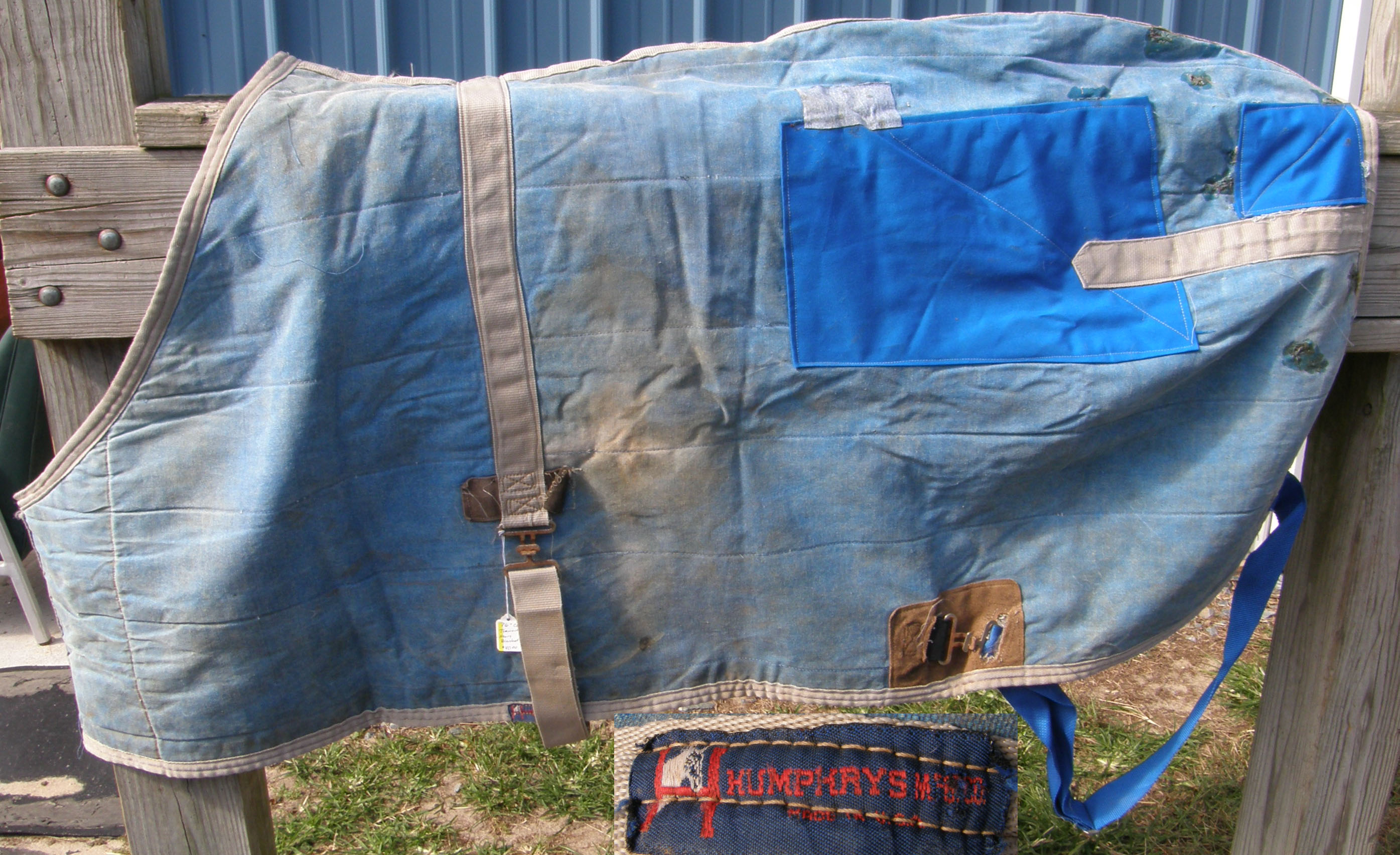 76” CF Humphrys Heavy Stable Blanket Horse Winter Blanket Blue/Grey
