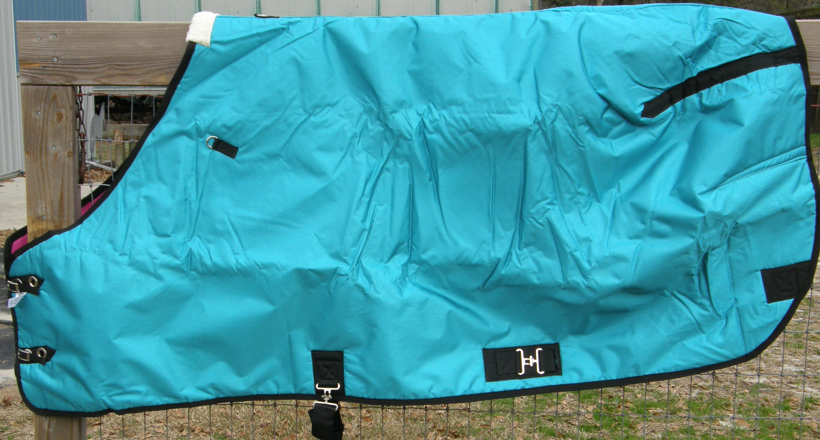 78” OF Custom Made Saddlery Non-Quilted Water Resistant Thermal Turnout Blanket Stable Blanket Horse Winter Blanket Teal