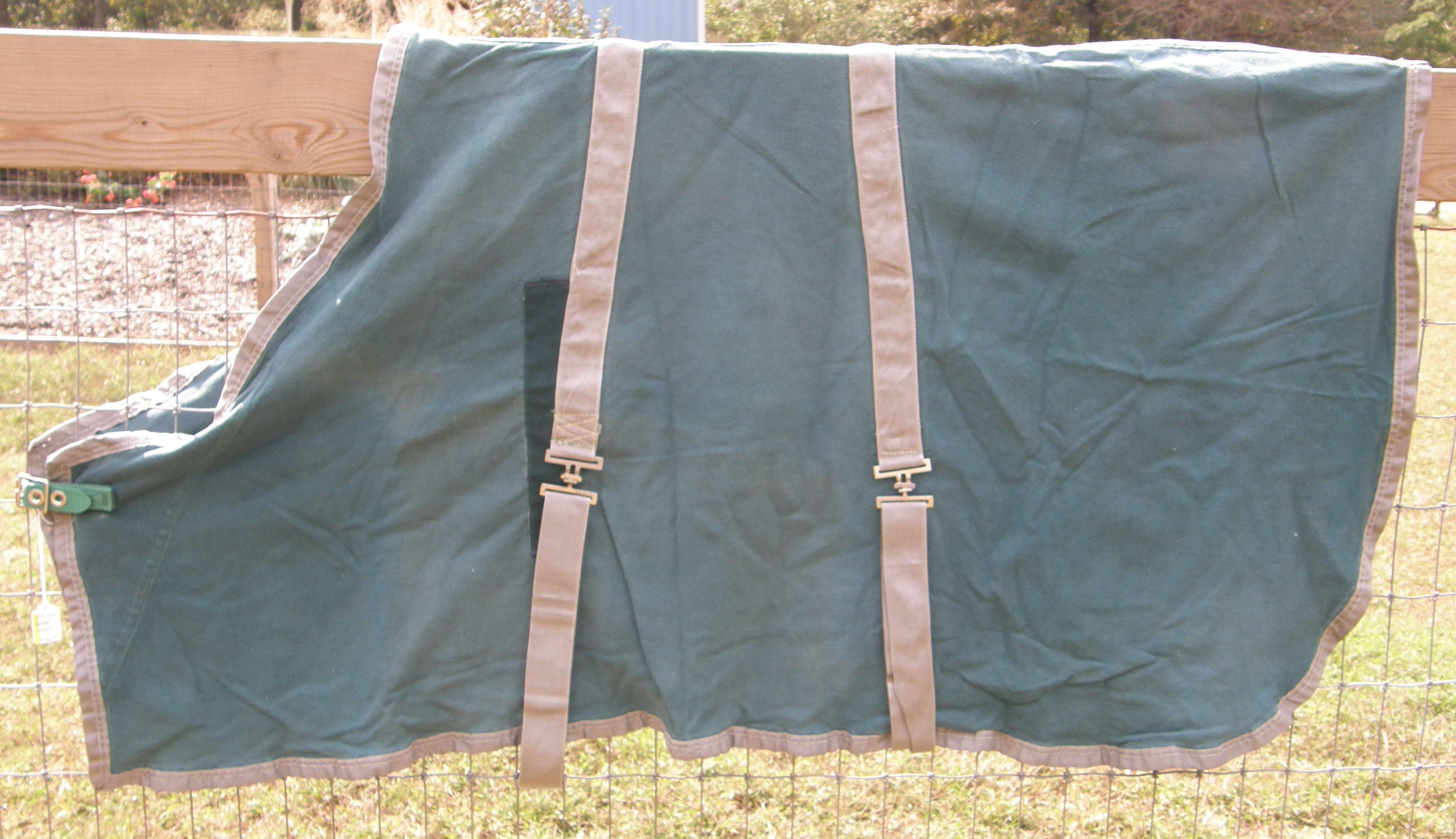 58” OF Cotton Duck Stable Sheet Pony Sheet Hunter Green/Gray