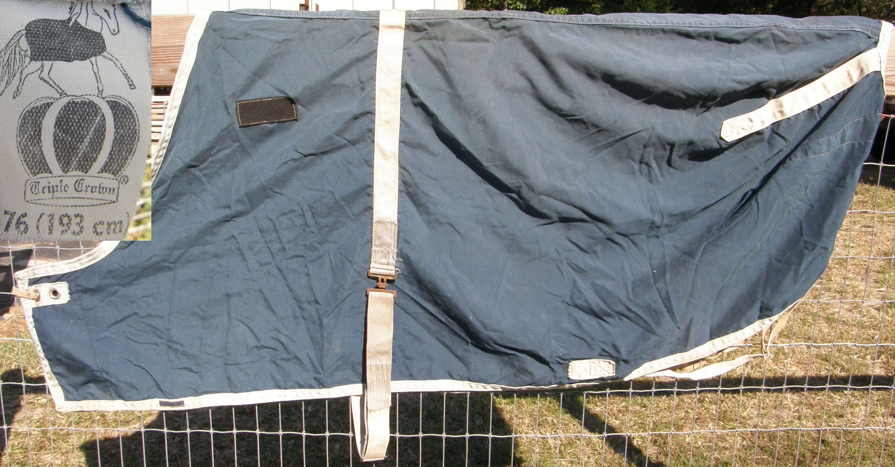 76” OF Triple Crown Turnout Sheet Stable Sheet Horse Navy Blue