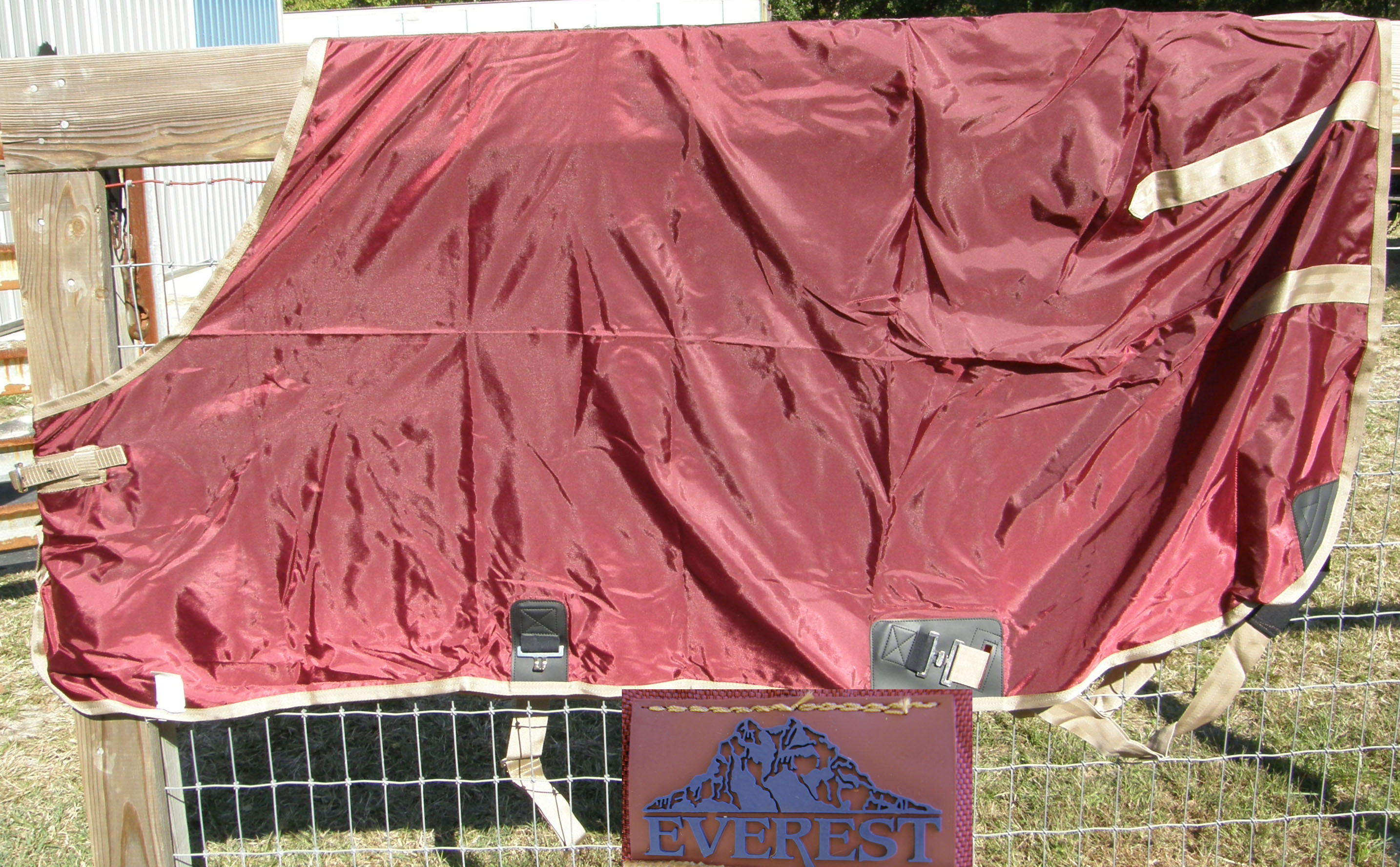76” OF Miller's Everest QH Cut Nylon Sheet Turnout Sheet Stable Sheet Horse Burgundy