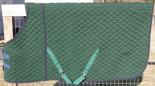78” OF Thick Quilted Cotton Bath Robe Horse Dress Sheet Stable Rug Blanket Liner Hunter Green