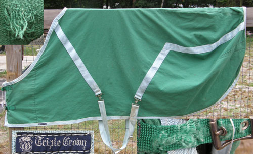 76" - 78” OF Triple Crown Stable Sheet Light Blanket Horse Green