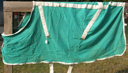 70” - 72" CF Fox Mountain Weavers Stable Sheet Turnout Sheet Horse Green/White