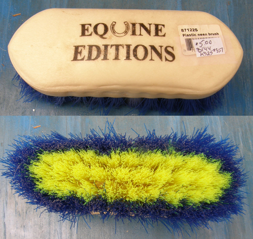 Equine Editions Plastic Neon Brush 6" Medium Stiff Body Brush Horse Grooming Brush
