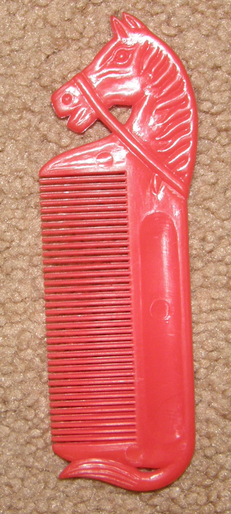 Red Plastic Mane Comb