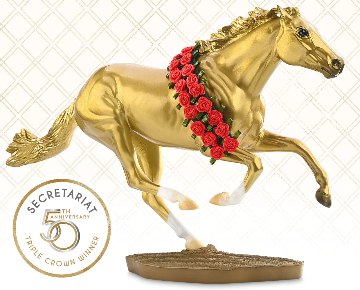Breyer #1874 Secretariat 50th Anniversary Triple Crown Winner Limited Edition Decorator Gold Secretariat Smarty Jones