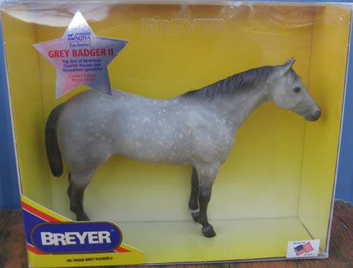 Breyer #790098 Grey Badger II Dappled Grey Stud Spider SR QH Quarter Horse Outfitters Special Run 1998
