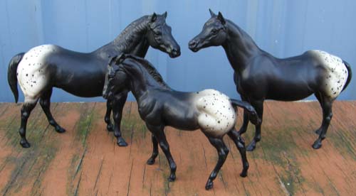 Breyer SR Black Blanket Appaloosa Classic Quarter Horse Stallion QH Mare & Foal Set Special Run Montgomery Wards 1984