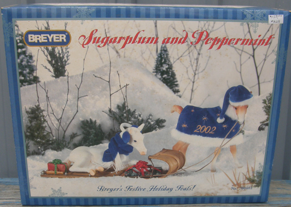 Breyer #700402 Sugarplum & Peppermint Holiday Horse Grey White Amber & Ashley Foals Christmas Horse 2002 