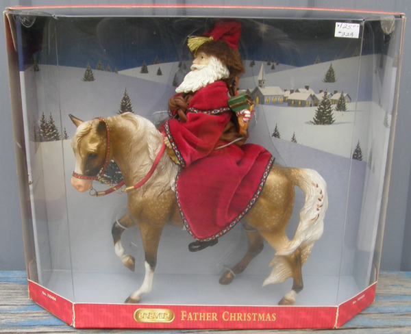 Breyer #700404 Father Christmas & Glittery Decorator Gold Dappled Marabella Holiday Horse Christmas Horse 2004