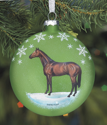 Breyer #700810 Artist Signature Blown Glass Christmas Ornament Thoroughbred Race Horse TB Racehorse Holiday Horse Ornament 2010
