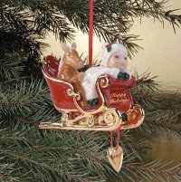 Breyer #700817 Baby's First Christmas Ornament Holiday Horse Ornament Sled Sleigh 2007