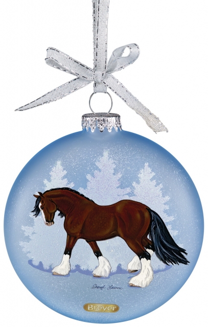 Breyer #700821 Artist Signature Glass Ornament Draft Horse Christmas Holiday Horse Ornament 2017 Sheryl Leisure
