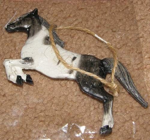 Black Pinto Rearing Horse Christmas Ornament Paint Horse Holiday Ornament