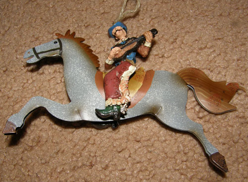 Tin Horse & Cowboy Rider Christmas Ornament Holiday Ornament
