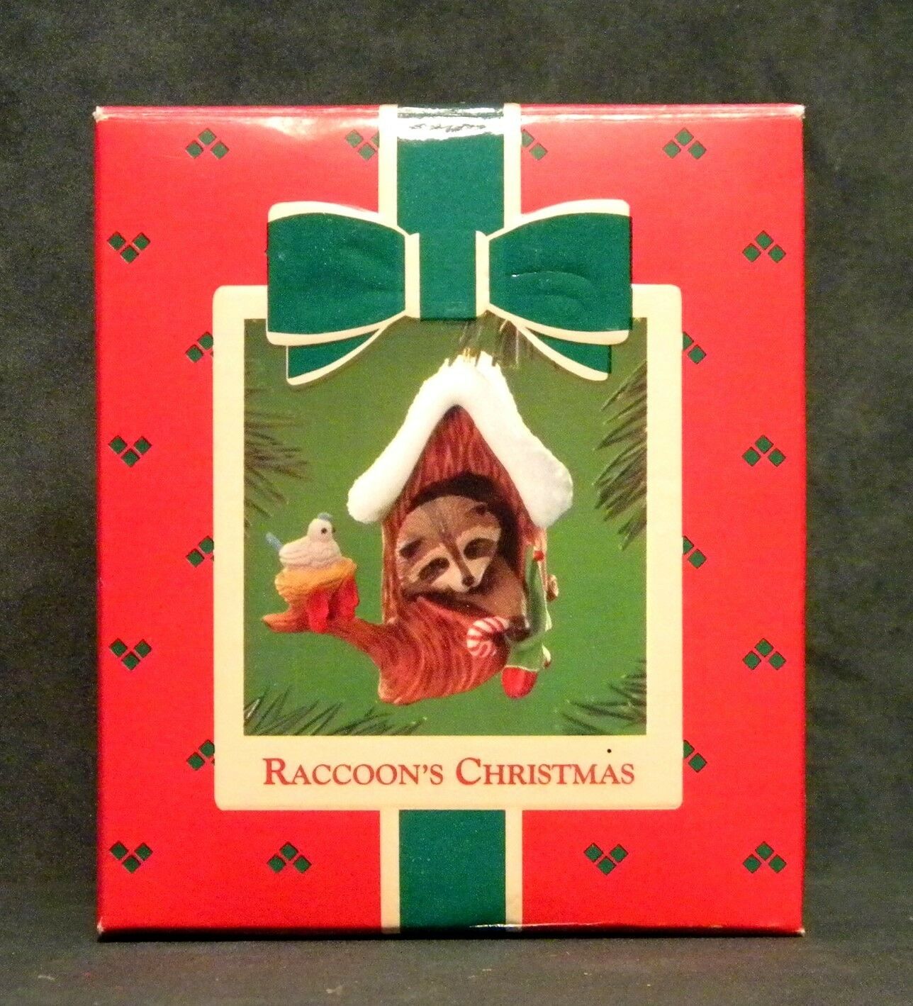 Vintage 1984 Hallmark Keepsake Ornament Raccoon's Christmas Ornament