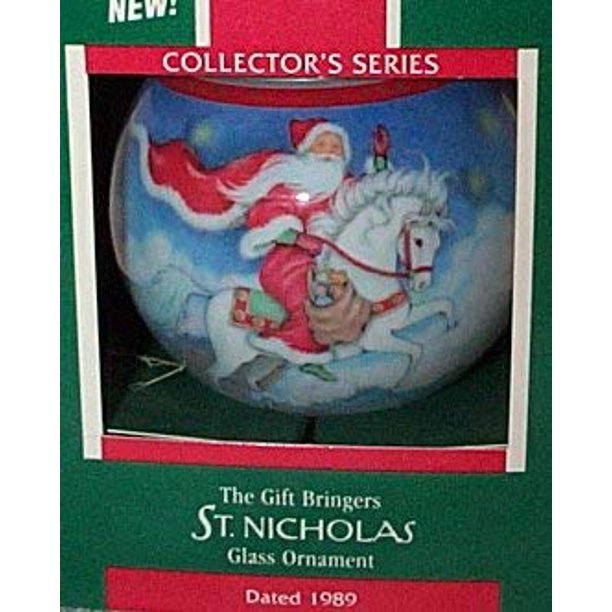 Vintage 1989 Hallmark Keepsake Ornament The Gift Bringers St Nicholas Glass Christmas Ornament