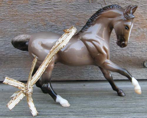 #701704 Double Exposure SR Stablemate Warmblood SM Glossy Grulla WB Holiday Horse Ornament Christmas Ornament Special Run JAH 2003 Breyer Horse