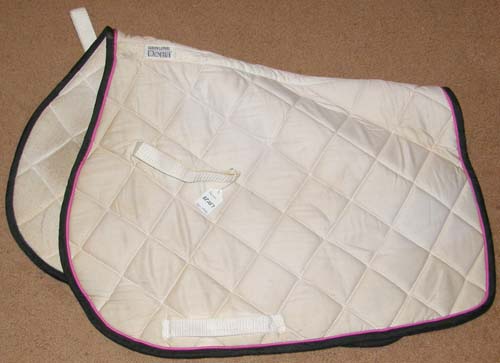 Roma Shaped Front Quilted Cotton Padded Event Pad AP All Purpose English Saddle Pad White