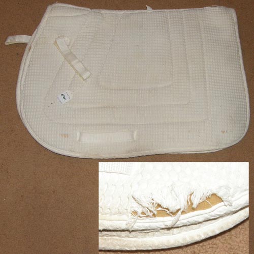 Roma Air Flo Event Pad English Saddle Pad Waffle Weave Air Flow Padded Shaped Event Pad White