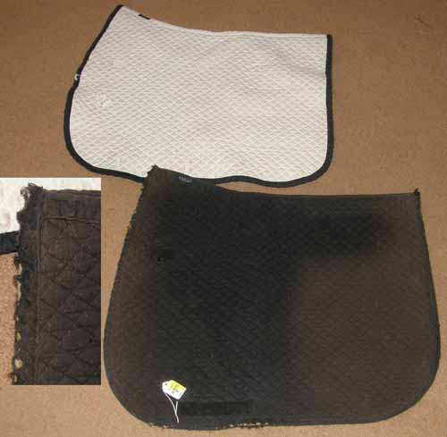 Rider's International Quilted Cotton Contoured Dressage Pad English Saddle Pad White Black