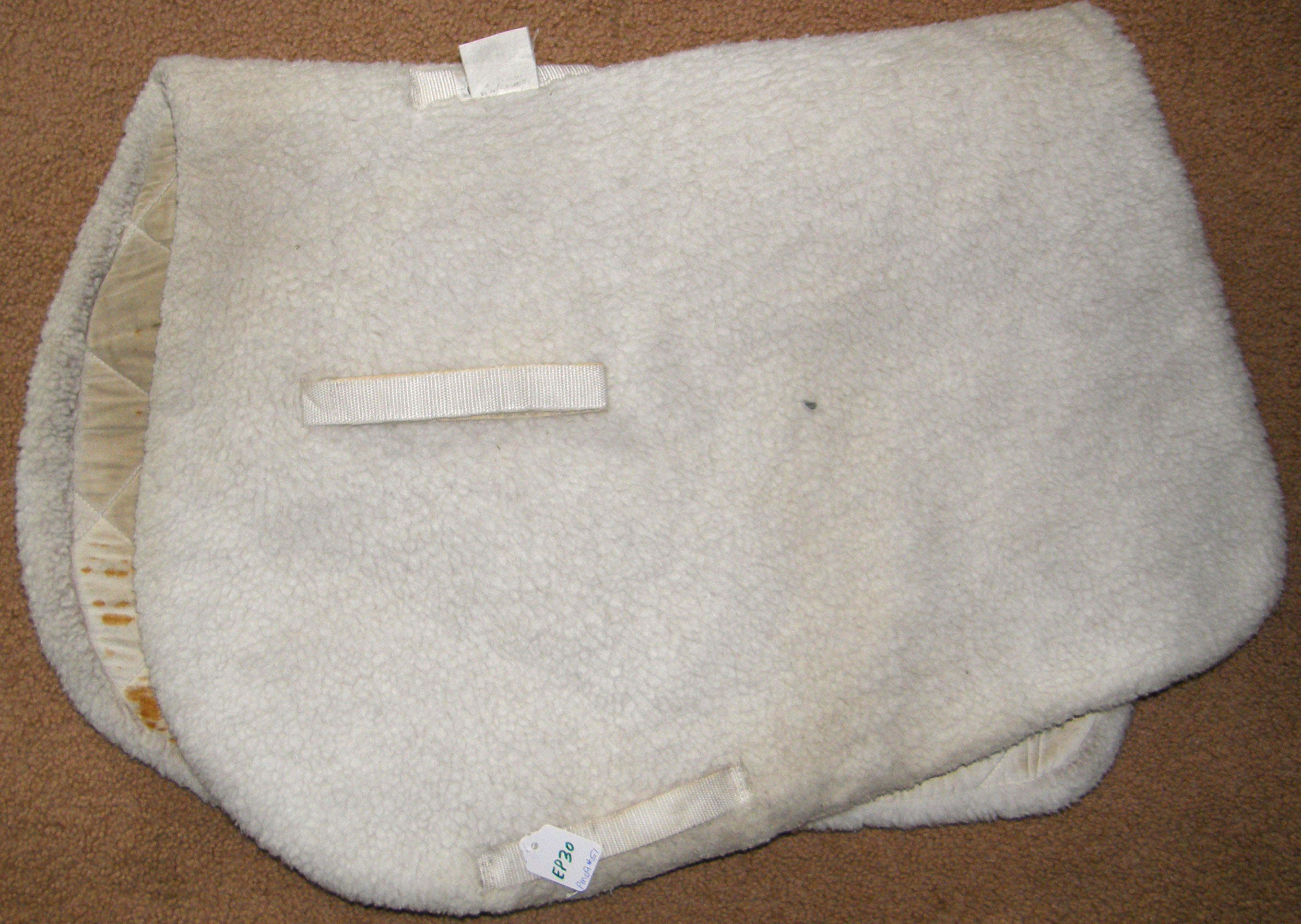 Roma Equi Fleece Quilted Cotton Lined Fleece Event Pad English Saddle Pad White