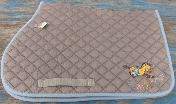 Lami-Cell Quilted Cotton Padded AP Event Pad All Purpose Pony English Saddle Pad Grey/Lt Blue