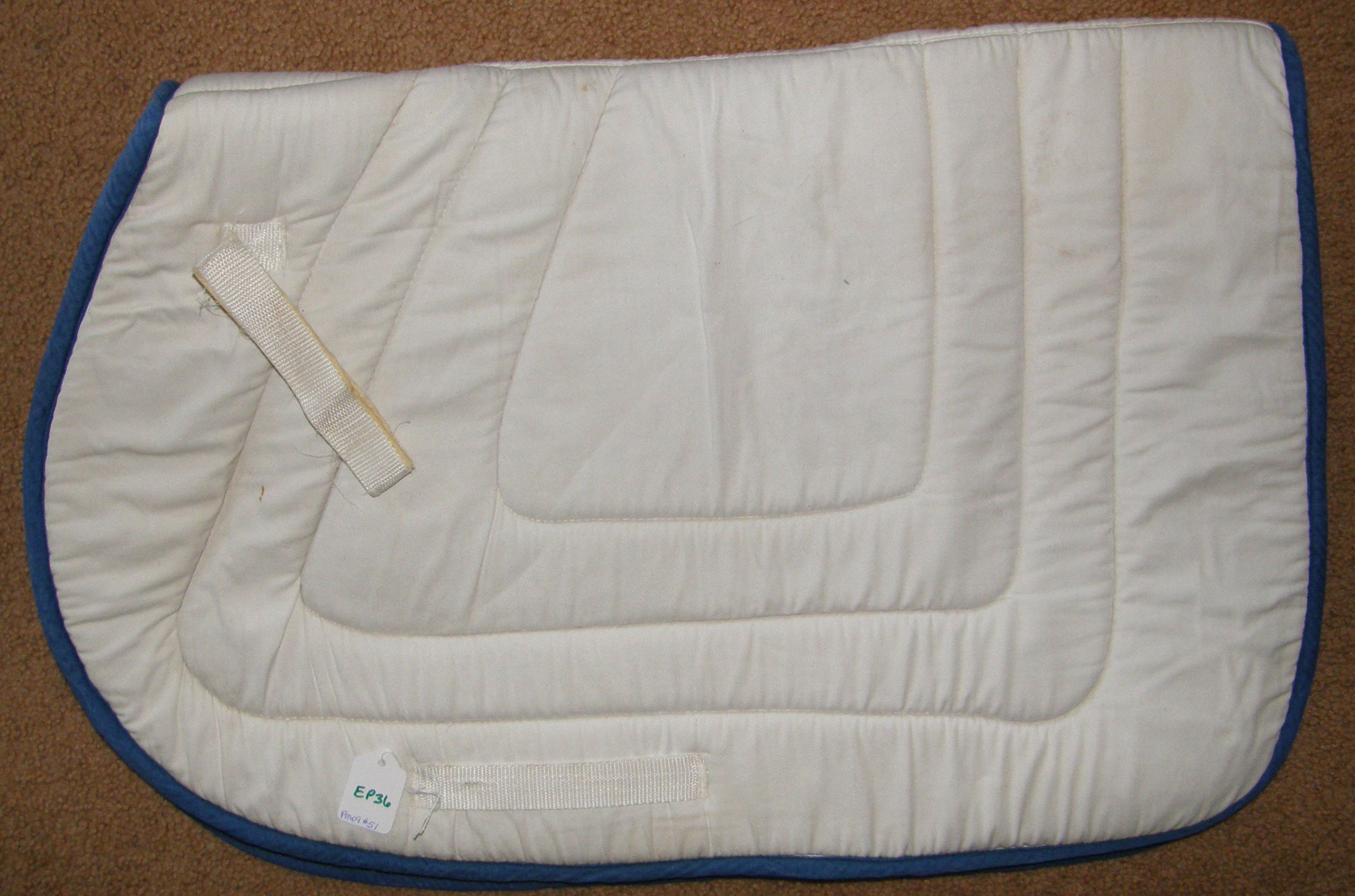 Quilted Cotton Padded Event Pad English Saddle Pad White